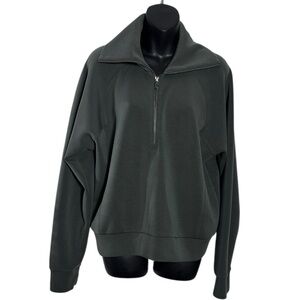 Spanx women’s large air essentials half zip hoodie gray super soft cozy